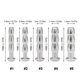 Durable and versatile ribbed stainless steel penis plug for unique stimulation experiences