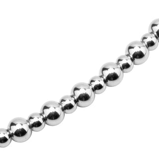 This image shows the Super Long Beaded Penis Plug Toy in silver color, providing a unique sensory journey.