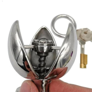 What you see is an image of Dilate and Incarcerate Metal Locking Butt Plug, perfectly crafted for versatile play options.