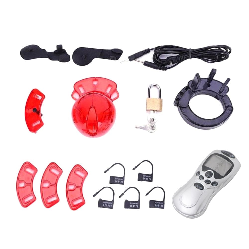 An image showing the 5 Disposable Locks provided with the Cock Shocker Electric Chastity Cage