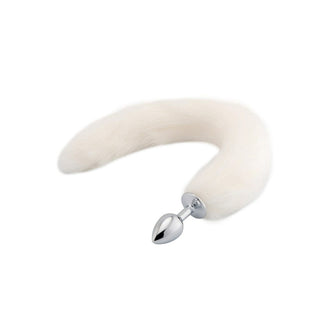 Charming White Cat Tail Plug 17 Inches Long