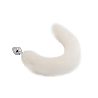 Charming White Cat Tail Butt Plug 17 Inches Long