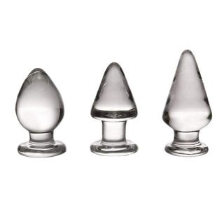 3 Sizes Large Transparent Glass Butt Plug For Men - Lovegasm 3 Sizes Large Transparent Glass Butt Plug For Men - Lovegasm