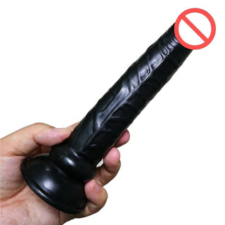 An image showing the .98 inch width/diameter of the Small but Terrible Strong Sucker Thin Dildo