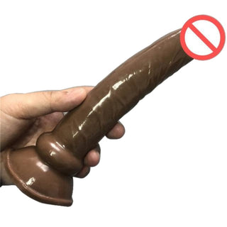 Displaying an image of the strong sucker feature on the Small but Terrible Strong Sucker Thin Dildo