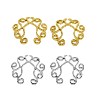 Pictured here is an image of Sexy Stylish Clip-on Nipple Rings in gold color, crafted in a flower petal design for a seductive flair.