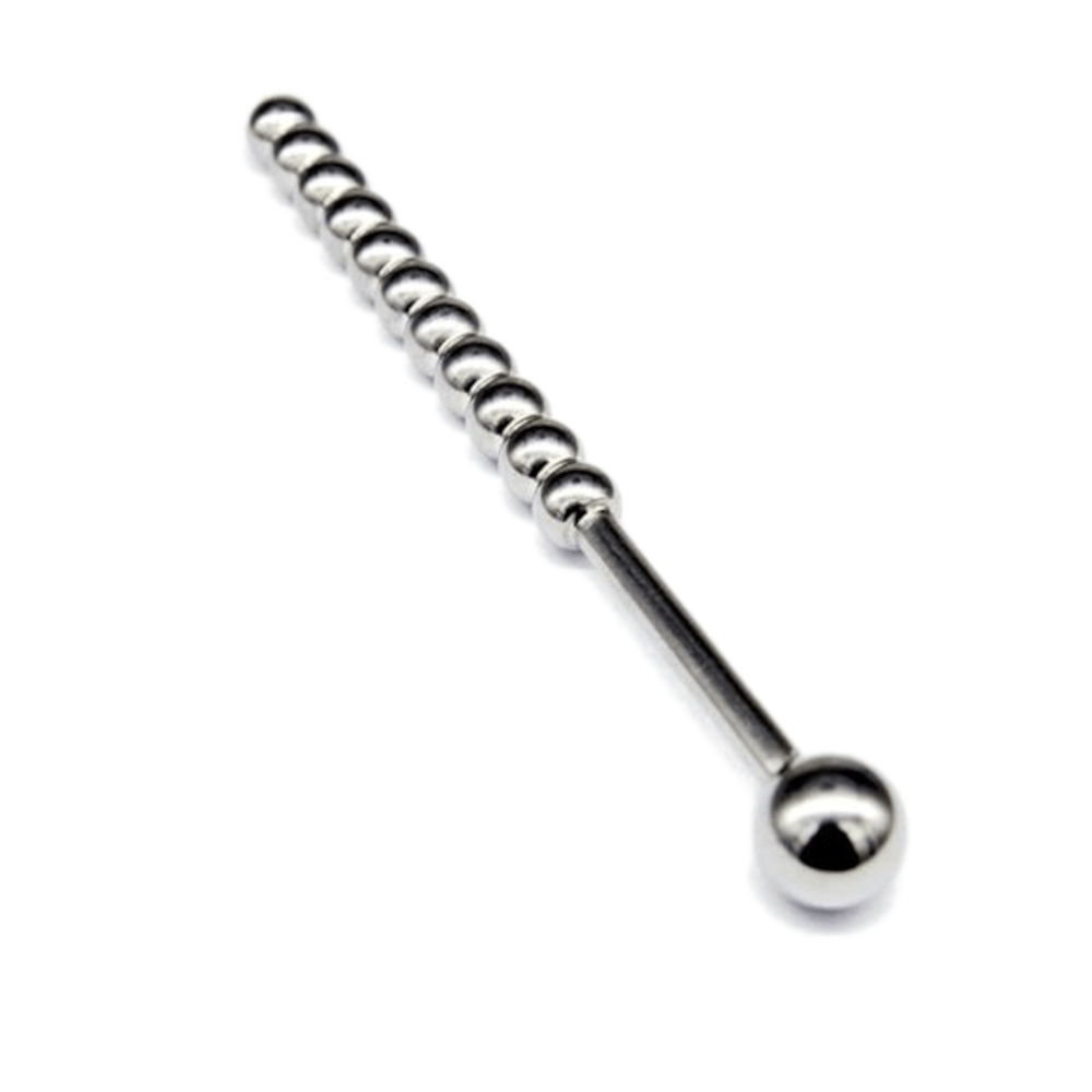 Premium stainless steel Beaded Sperm Stopper (Non-Vibrating) for safe and hygienic urethral play.