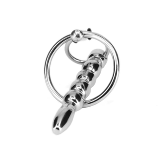 Beaded Urethral Sound With Cock Ring set, hypoallergenic, non-toxic, and phthalate-free for safe use.