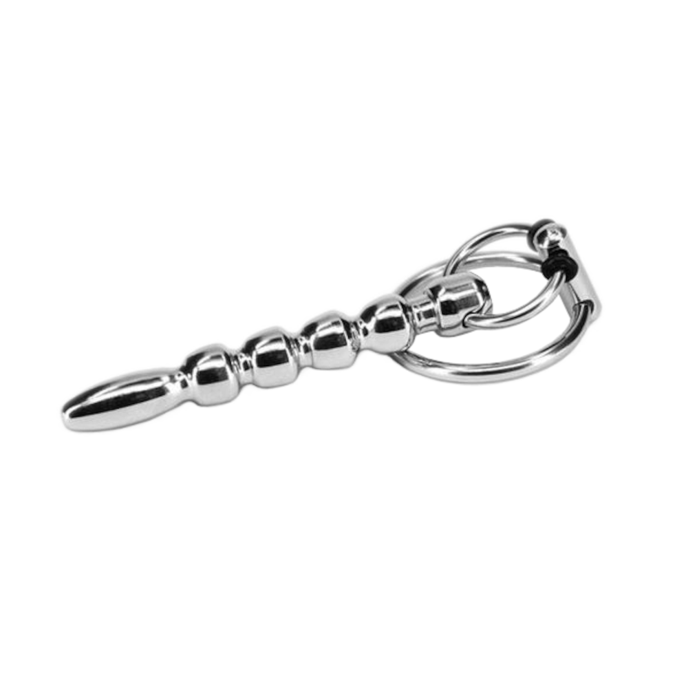 Beaded Urethral Sound With Cock Ring