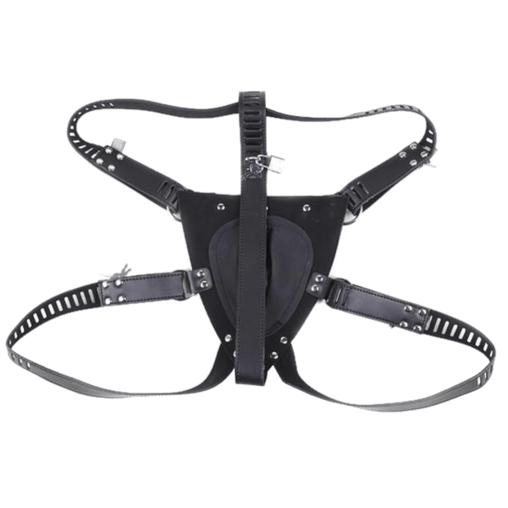 Erotic Leather Male Chastity Harness