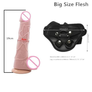 Featuring an image of Perfect Fit Realistic 7-Inch Strap On with hypo-allergenic and body-friendly TPE dildo for safe and comfortable play.