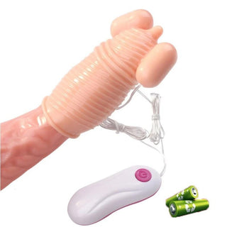 Displaying an image of the dimensions of Remote Hand Job Sex Aid for Men, including trainer and controller lengths and widths.