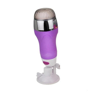 Featuring an image of Cute Purple Blowjob Machine Hands-Free Male Masturbator from Lovegasm store.