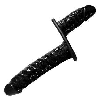 Observe an image of 6.50 inches and 2.56 inches long Double Ended Vibrating Pegging Kit for intimate pleasure.