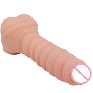 Observe an image of Ribbed Silicone Penis Vibrator for Men showcasing its versatile design for ultimate pleasure.