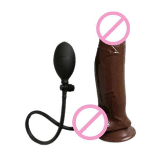 Realistic Inflatable Big 7 Inch Brown Dildo