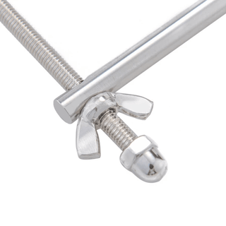 Steel Rod Bondage Nipple Clamp specifications: Material - Stainless Steel, Color - Silver, Type - Adjustable Clamp, Dimensions - Length: 13.50, Width: 7.09.