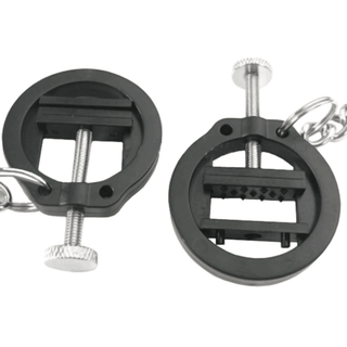 An image displaying Bondage Torture Clamps with a focus on the elegant 11.81-inch stainless steel chain.