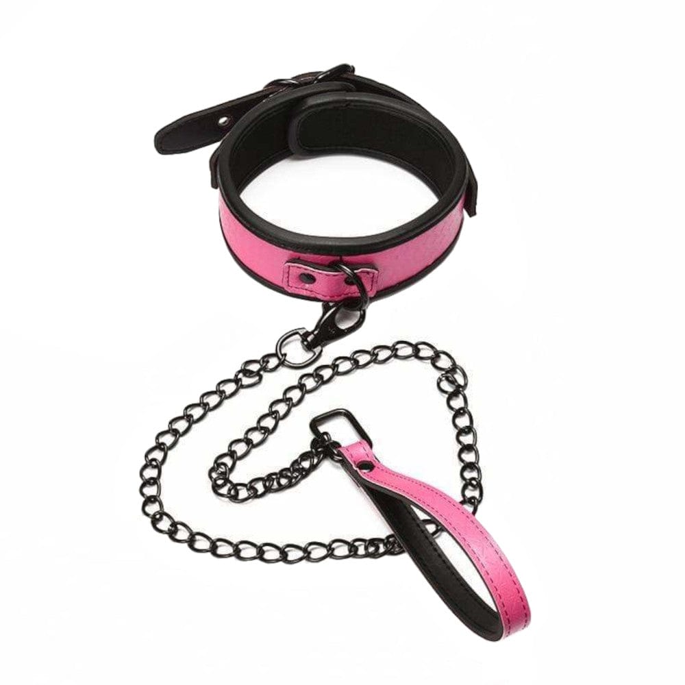 Sugar N Spice Leather Collar With Leash - Lovegasm Sugar N Spice Leather Collar With Leash - Lovegasm