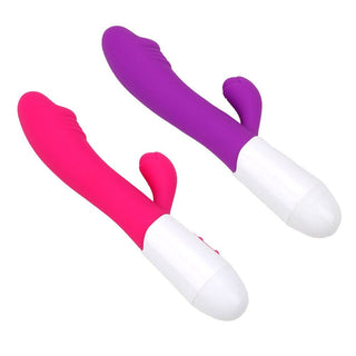 Featuring an image of G Spot Dildo Rabbit Vibrator Clit Stimulator - Dual vibrator designed for dual delight, featuring lifelike tip for G-spot stimulation and clit stimulator.
