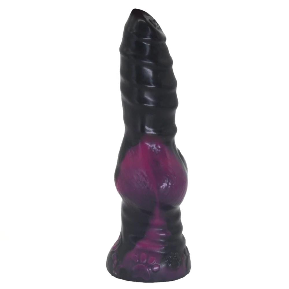 Two Tone Ribbed and Knot Dog Dildo
