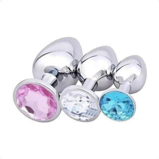 This is an image of Jeweled Plugs set made with acrylic crystal handles and stainless steel plugs.