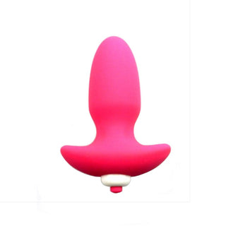 Colored Hollow Silicone Vibrating Butt Plug 4.13 Inches Long