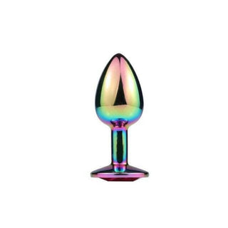 Displaying an image of Colorful Jewel Metallic 3-Piece Princess Anal Training Kit largest plug for ultimate thrill.