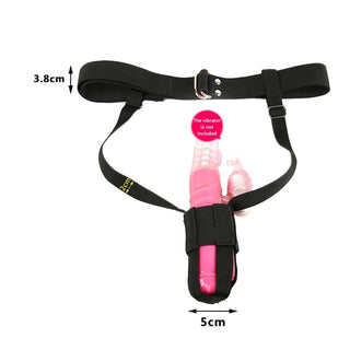 This is an image of Hands-Free Adjustable Strap On made of durable nylon material with adjustable straps for personalized pleasure experience.