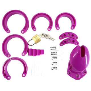 Pictured here is an image of Lady Pecker Plastic Device emphasizing the benefits of chastity for increased sexual tension and intense orgasms.