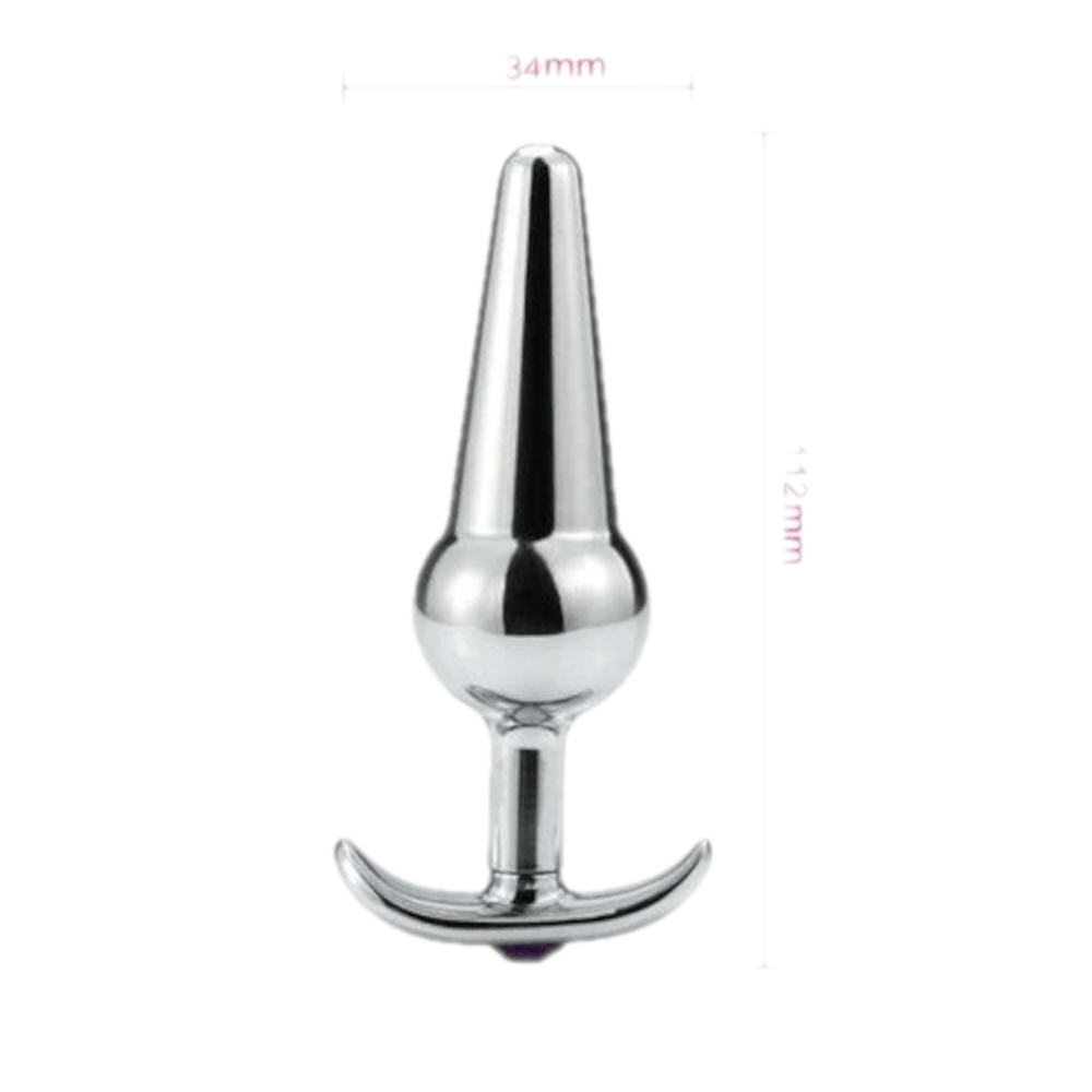Feast your eyes on an image of Erotic Random-Colored Pretty Jeweled Anal Plug 3.54 to 4.41 Inches Long showcasing varied widths and anchor-shaped handle.