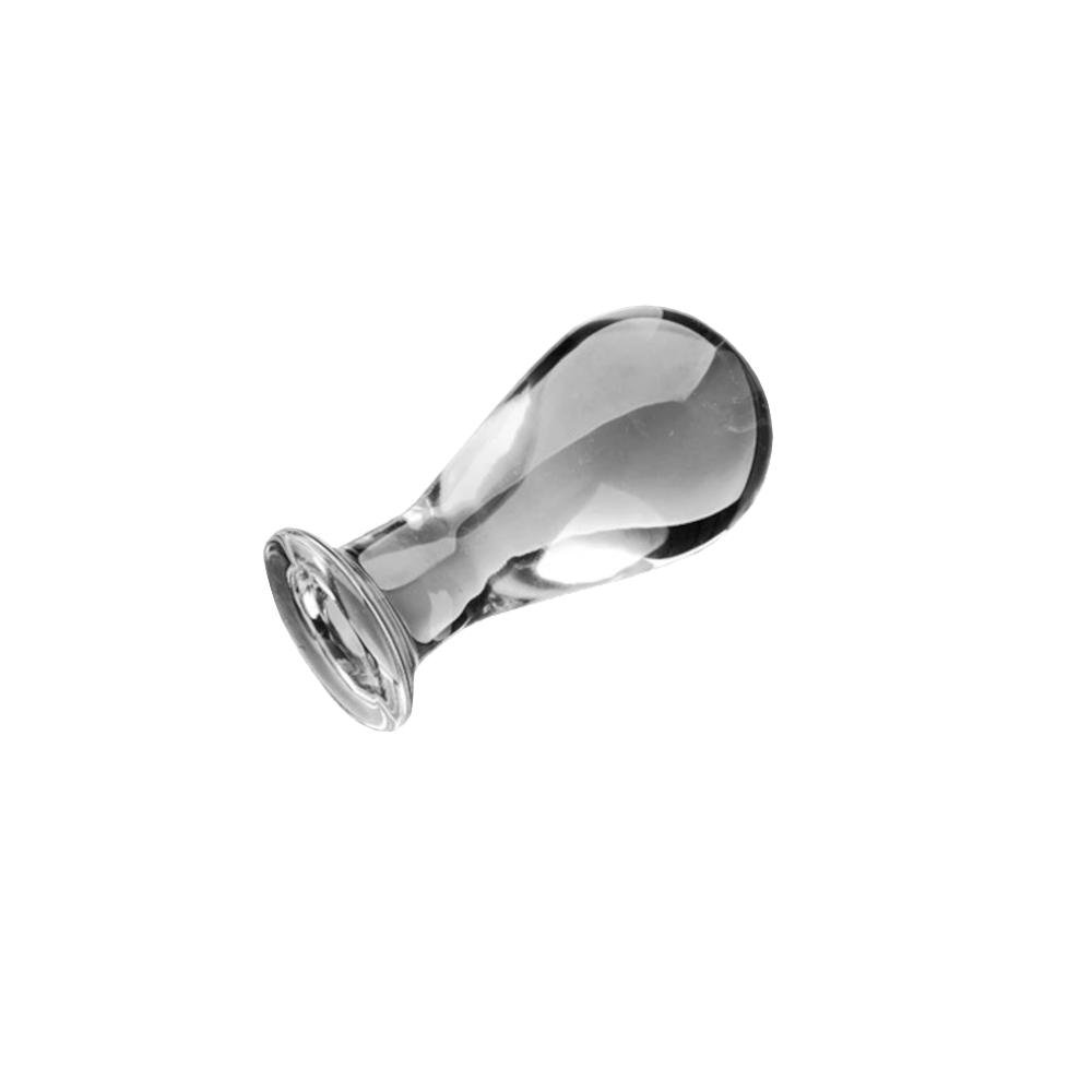Bulb-Shaped Glass Butt Plug 3.35 to 4.33 Inches Long