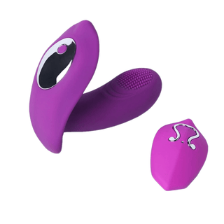 In the photograph, you can see an image of Secret Sensation Remote Underwear Dildo Wearable Sex Toy For Her in purple color.