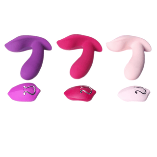 Feast your eyes on an image of dual-action wearable vibrator with internal and clitoral vibrators.