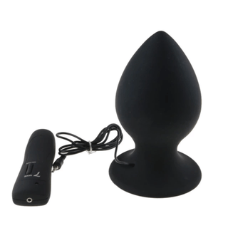 You are looking at an image of a symphony of sensations with a vibrating butt plug ranging from 3.74 to 5.31 inches in length and 1.97 to 2.76 inches in width.