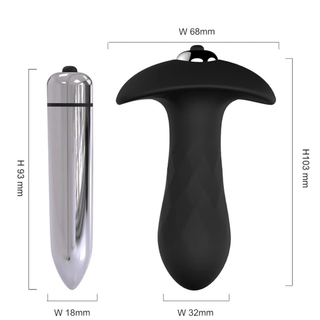 7-Speed Black Silicone Vibrating Butt Plug 4.06 Inches Long
