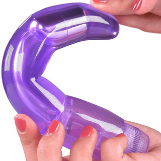 A pink Flexible Waterproof Jelly Dildo G-spot Vibrator with a curved and precise angle for intense pleasure.