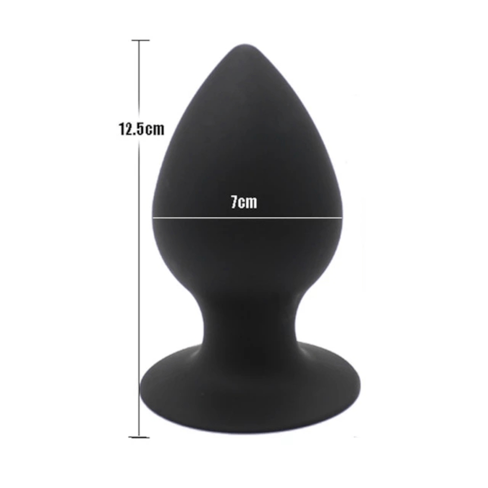 Black Chunky Silicone Butt Plug 2.95 to 4.92 Inches Long