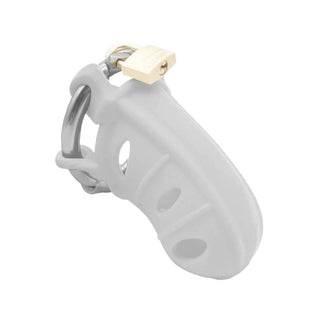 Take a look at an image of the silicone cage of the Adjustable Silicone Chastity Device, crafted from medical-grade silicone for comfort and flexibility.