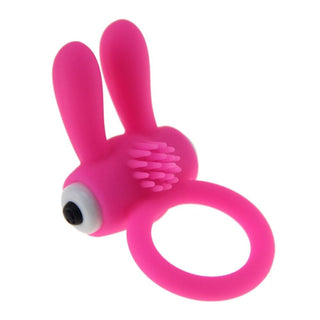 In the photograph, you can see an image of Cock Ring With Tickler | Erotic Massage Rabbit Cock Ring made of hypoallergenic and phthalate-free silicone material.
