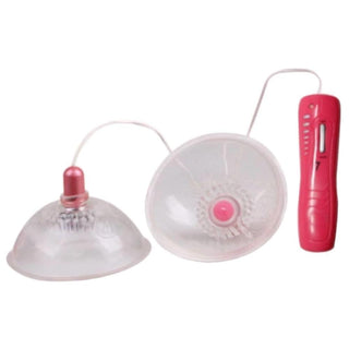Observe an image of Breast Toy Suction Cup Stimulator Nipple Vibrator Remote with silicone suction cups and nipple ticklers.