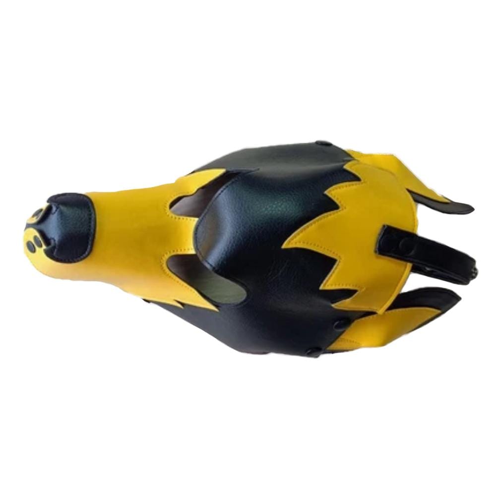 Two-Toned Dog hood with black and yellow design for immersive role play.