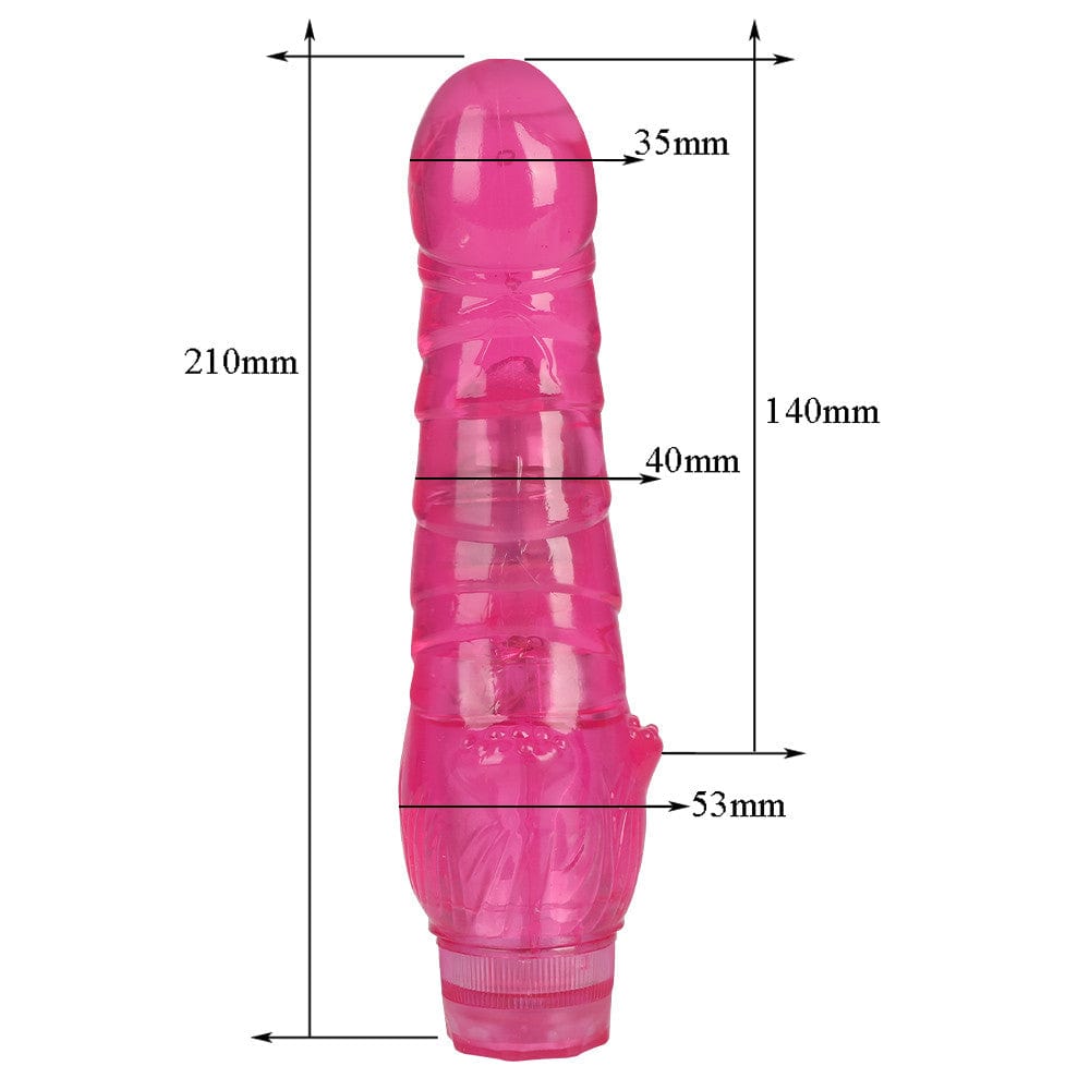 Image depicting Soft Pink Jelly Large Vibrator, ideal for deep penetration and new pleasure experiences.