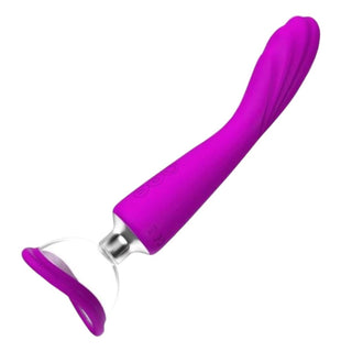 Presenting an image of Lustful Pussy Clit Suckers Vacuum Wand with dual-action suction cups and vibration modes.