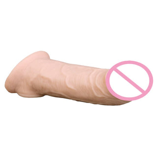 Realistic Penis Extension in black color with lifelike design and veiny texture.
