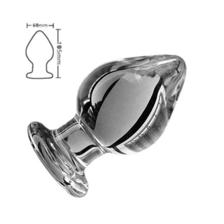What you see is an image of 3 Sizes Large Transparent Glass Butt Plug For Men, showcasing variant B with a length of 11 cm and a width of 5.8 cm.