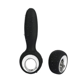 Featuring an image of Elegant 12-Speed Vibrating Butt Plug 5.91 Inches Long in black silicone material
