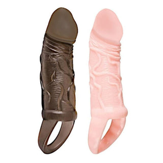 Hollow Dick Sleeve Strap On for Men in Flesh color, made of silicone