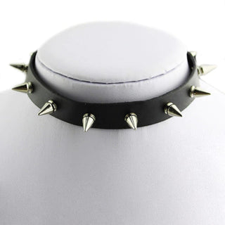 Feast your eyes on an image of Vintage Leather Studded Collar showcasing its adjustable design for a perfect fit.