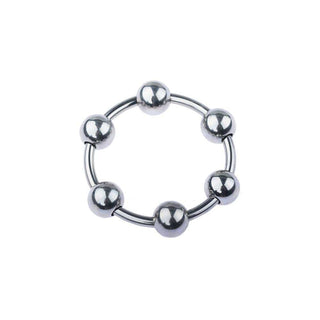 Feast your eyes on an image of Stainless Sextet Beaded Ring, offering rigidity and heightened sensations for intense arousal.